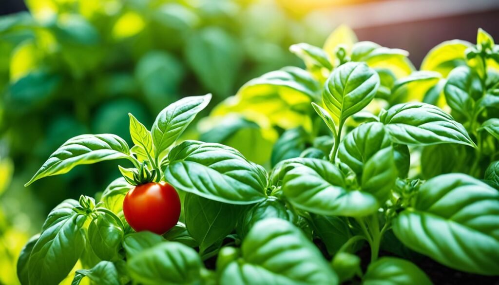 Basil and Tomato Plants