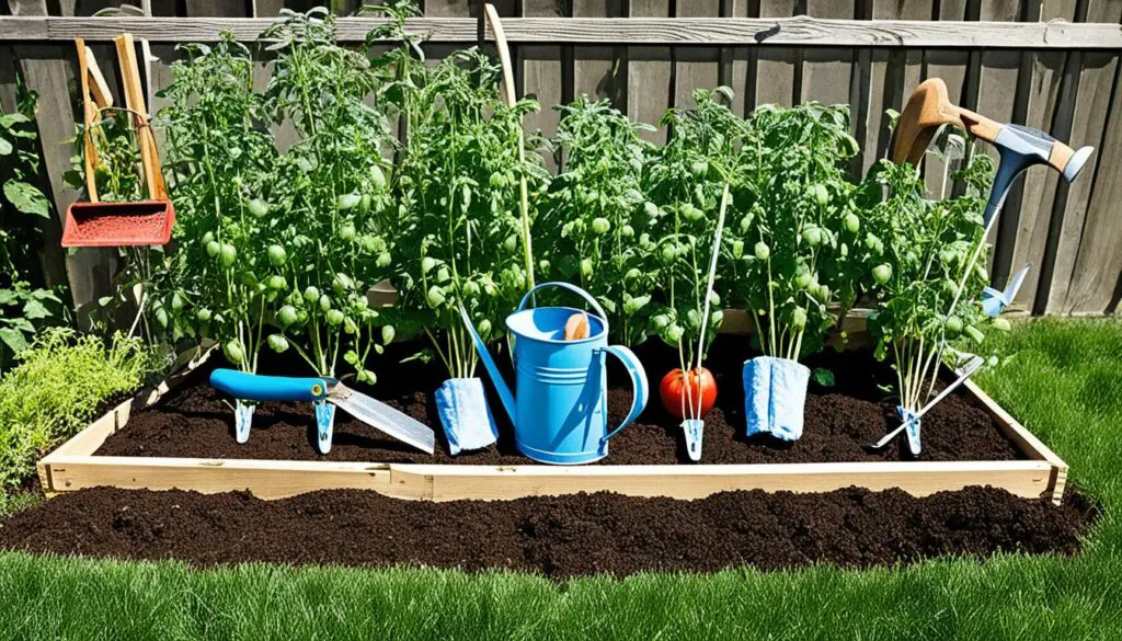 Supplies for staking tomato plants