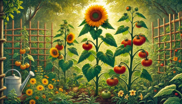 Zinnias and Tomato Companion Planting